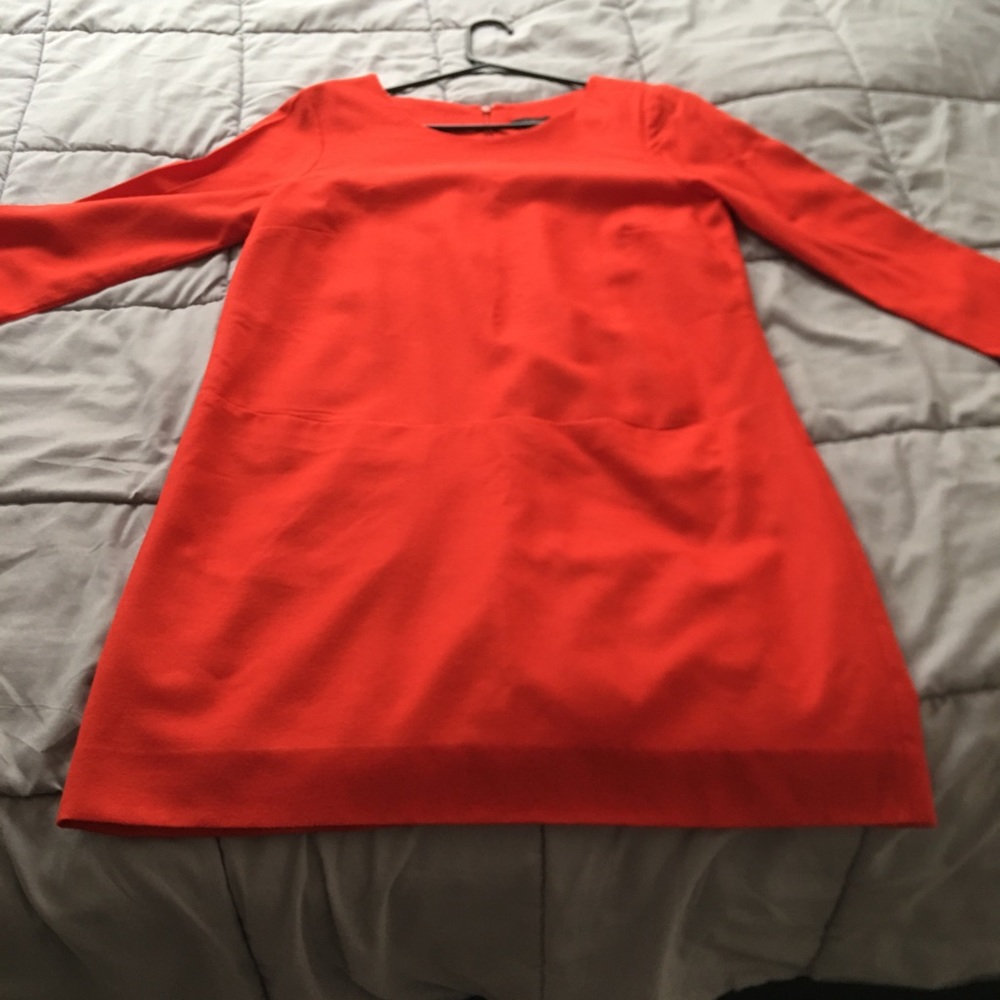 JCREW Wool Red Dress with Front Pockets Size 8